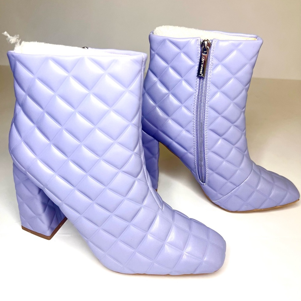 Quilted Lavender Ankle Boots by Cape Robbin. Purple Blue Periwinkle GoGo Booties